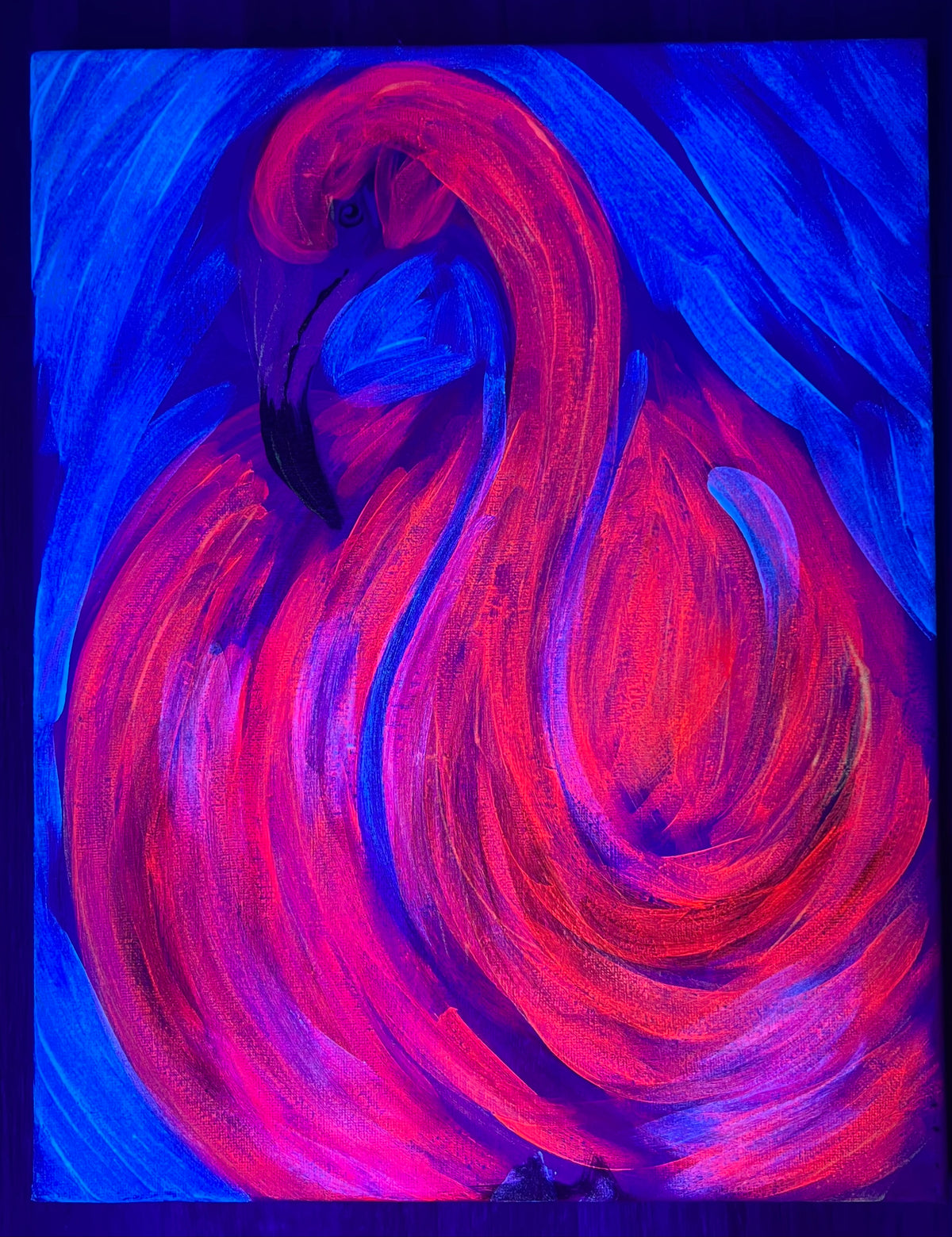 Expressive Flamingo Painting