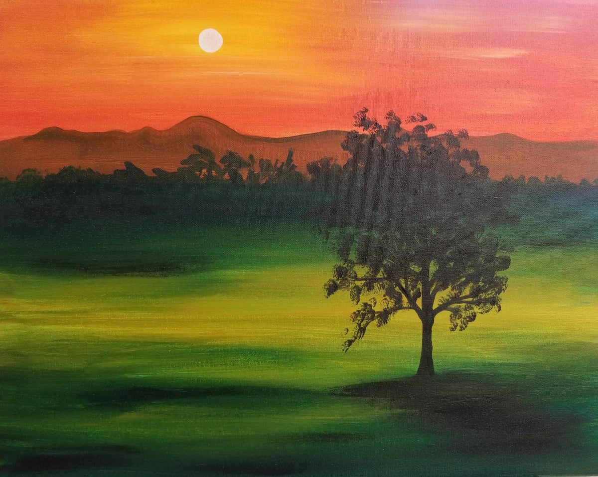 Late Summer Solo Tree - Brush Tips Art Studio