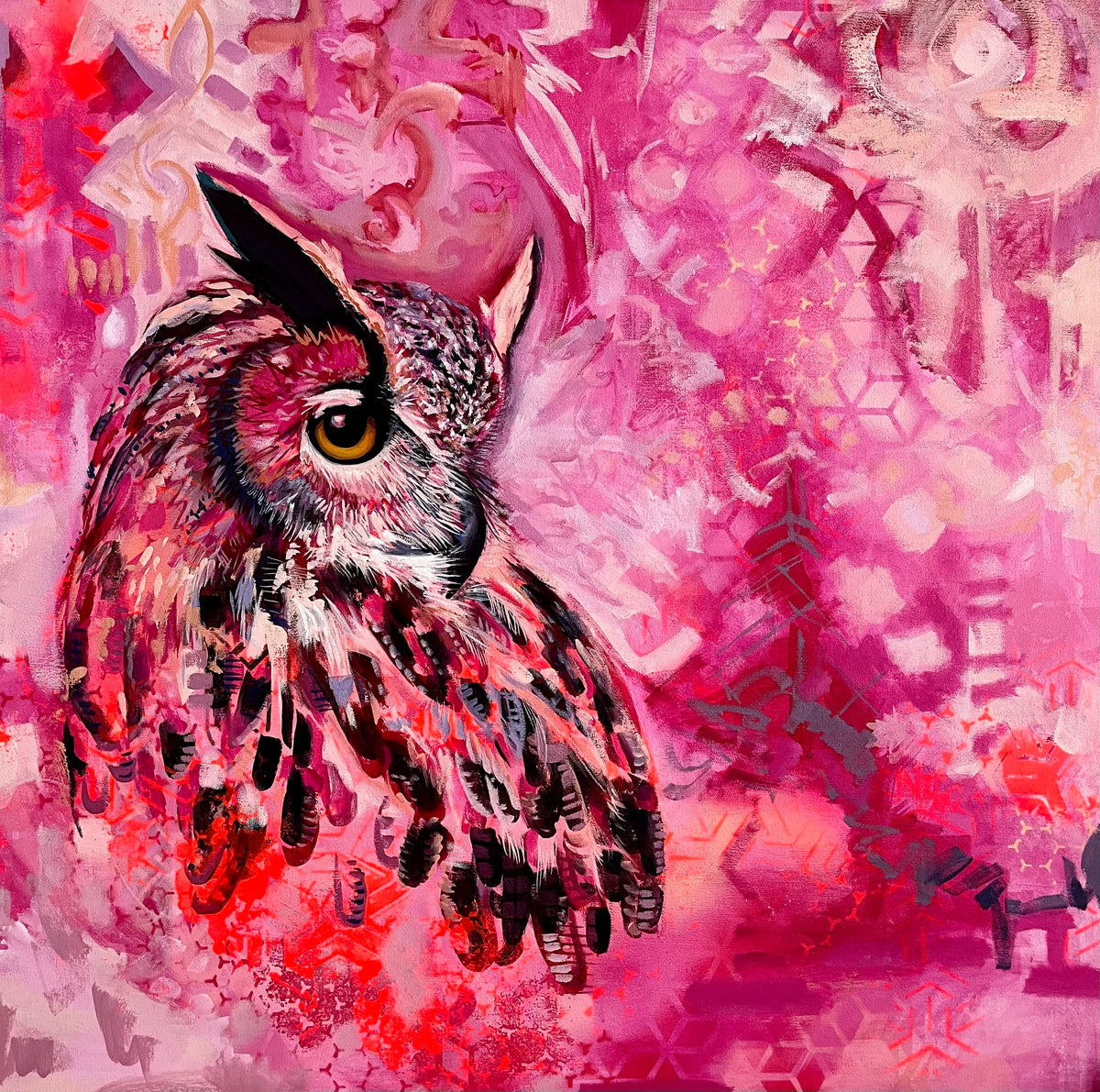 Expressive Owl Painting