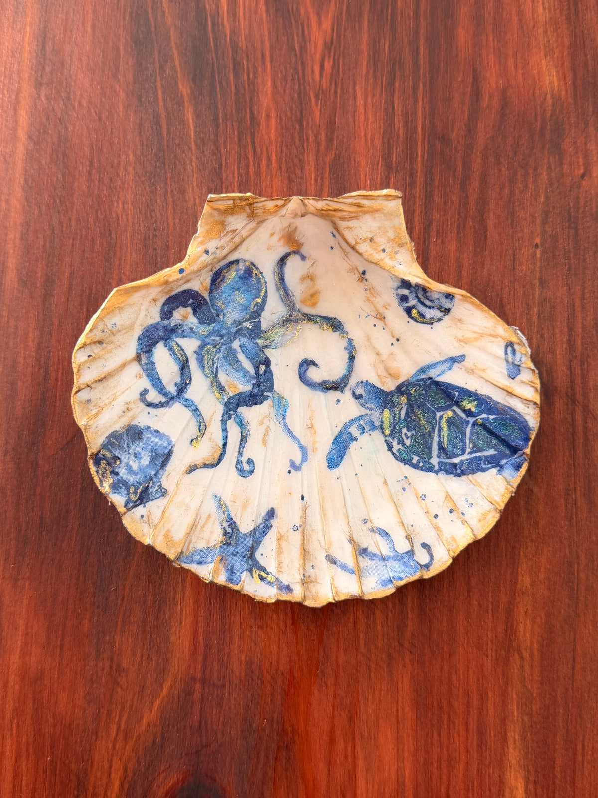 Decoupage Shell Trinket Trays