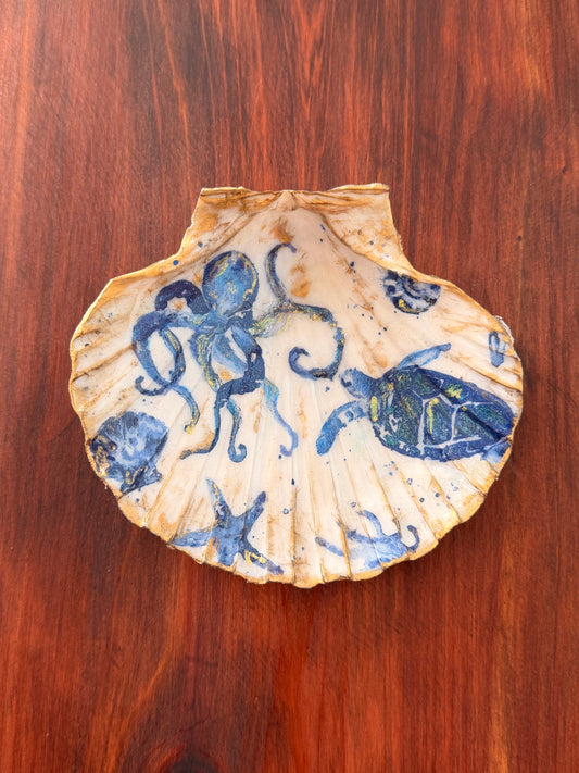 Decoupage Shell Trinket Trays