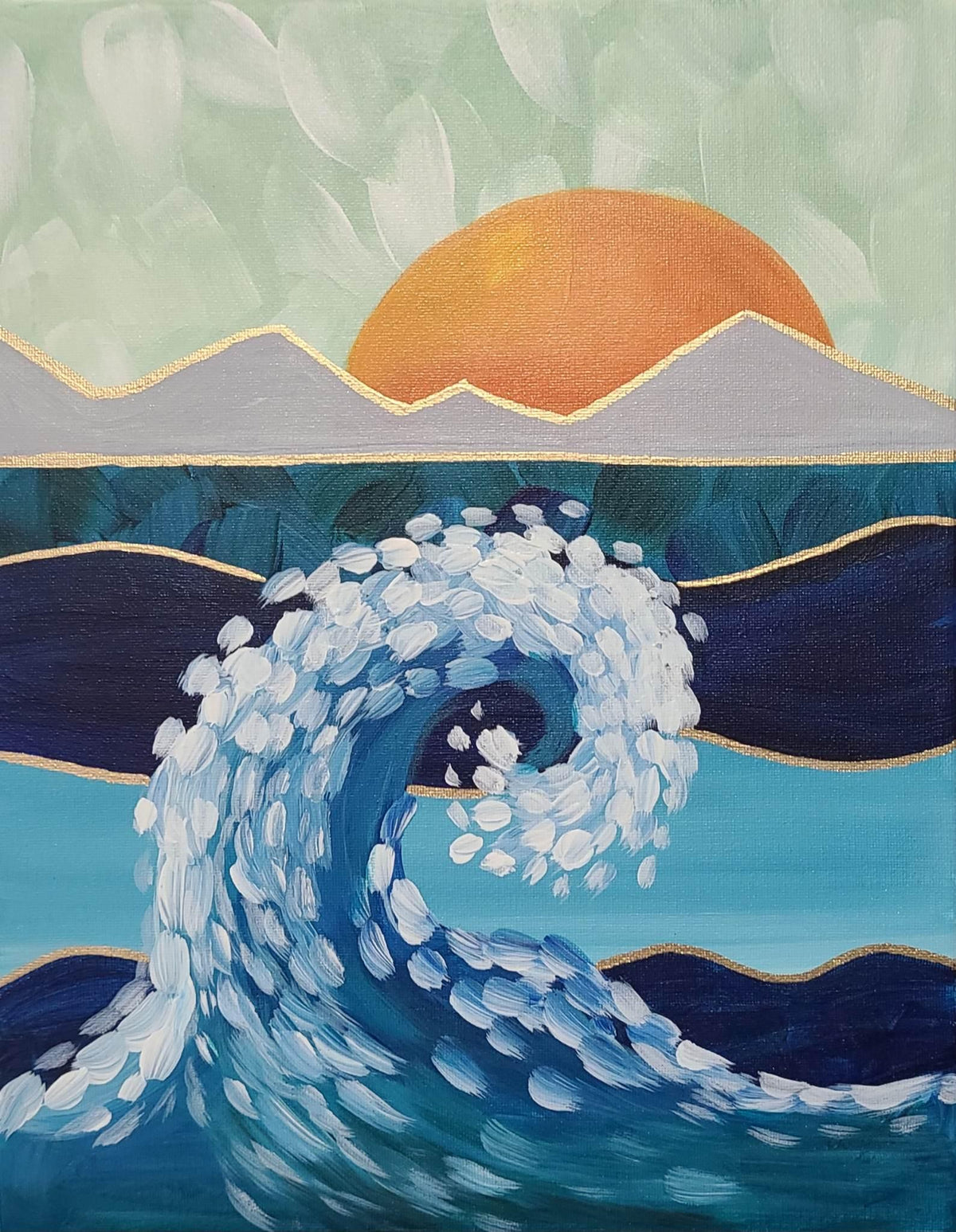 Online Class: Modern Wave Mountain - Brush Tips Art Studio