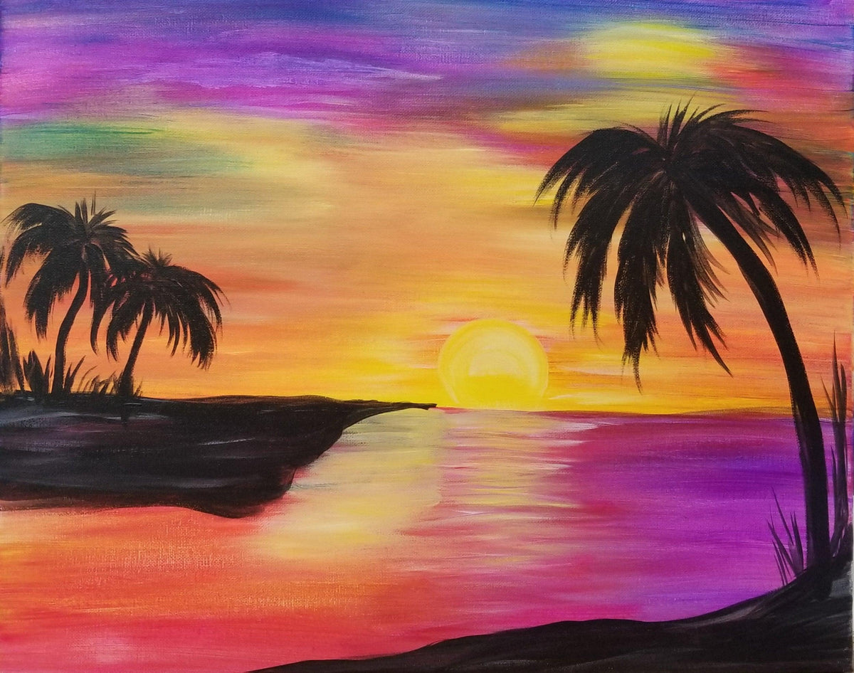 Painting a Neon Paradise - Brush Tips Art Studio