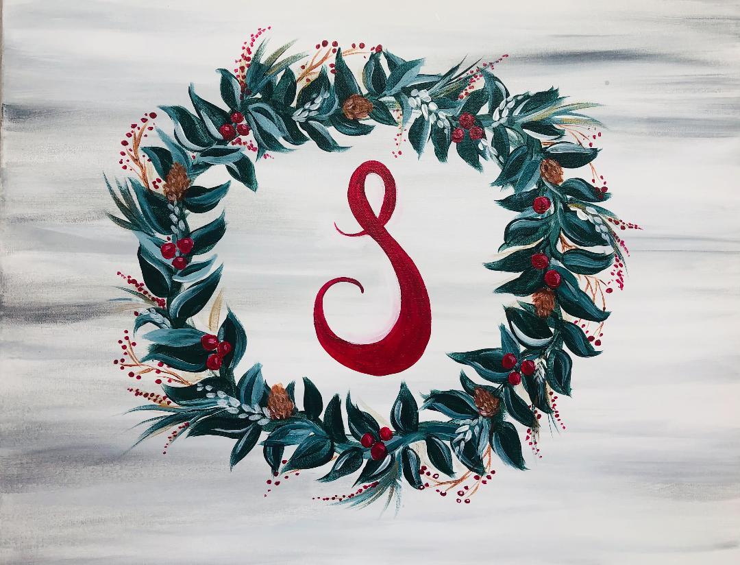 Monogram Wreath - Brush Tips Art Studio